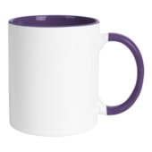 Kit 12 Canecas de Cerâmica Branca Para Sublimação Com Interior/Alça Roxa de 325ml