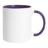 Kit 12 Canecas de Cerâmica Branca Para Sublimação Com Interior/Alça Lilás Escuro de 325ml