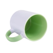 Kit 12 Canecas de Cerâmica Branca Para Sublimação Com Interior/Alça Verde Light de 325ml