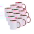 Kit 12 Canecas de Cerâmica Branca Para Sublimação Com Interior/Alça Vermelho de 325ml