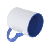 Kit 12 Canecas de Cerâmica Para Sublimação Com Alça de Coração E Interior Azul-lilás de 325ml