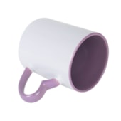 Kit 12 Caneca Ceramica Branca Alca Coracao Int. Violeta 325ml