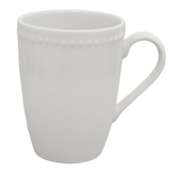 Kit 12 Canecas de Cerâmica Perla Branca 300ml Sem Resina