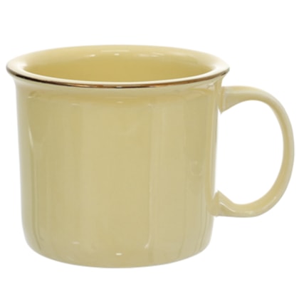 Kit 12 Canecas de Cerâmica Tipo Esmaltada Amarela 280ml Para Sublimação
