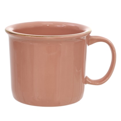 Kit 12 Canecas de Cerâmica Tipo Esmaltada Rosa 280ml Para Sublimação