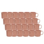 Kit 12 Canecas de Cerâmica Tipo Esmaltada Rosa 280ml Para Sublimação