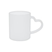 Kit 12 Canecas de Vidro Para Sublimação Jateada Com Alça de Coração de 330ml