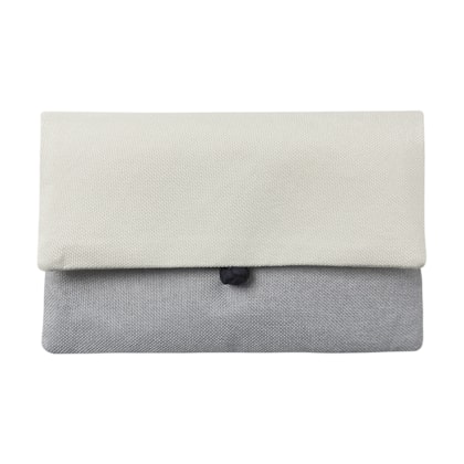 Kit 12 Necessaire Envelope Bege Cinza Poliéster 20x12cm
