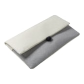 Kit 12 Nécessaire Envelope Bege Cinza Poliéster 20x12cm
