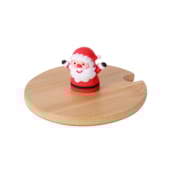 Kit 12 Tampa de Bambu Puxador Papai Noel Para Caneca 11oz