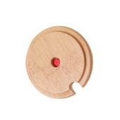 Kit 12 Tampa de Bambu Puxador Papai Noel Para Caneca 11oz