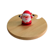 Kit 12 Tampa de Bambu Puxador Papai Noel Para Caneca
