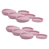 Kit 12 Tampas E Base de Silicone Para Caneca - Rosa Kit 12 Tampas E Base de Silicone Para Caneca - Rosa