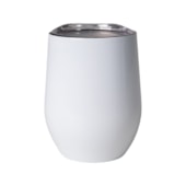Kit 2 Copo Termico de Inox Parede Dupla Com Tampa Branco Para Sublimacao 350ml