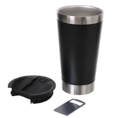 Kit 2 Copo Térmico Special Light Preto de Inox Com Tampa de 500ml