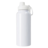 Kit 2 Garrafa Squeeze Para Sublimação Térmica Com Tampa Emborrachada Branca de 900ml