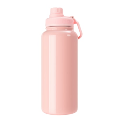 Kit 2 Garrafa Squeeze Para Sublimação Térmica Com Tampa Emborrachada Rosa de 900ml