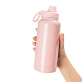 Kit 2 Garrafa Squeeze Para Sublimação Térmica Com Tampa Emborrachada Rosa de 900ml