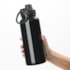 Kit 2 Garrafa Squeeze Térmica Com Tampa Emborrachada  Preta de 900ml - Sem Resina