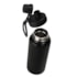 Kit 2 Garrafa Squeeze Térmica Com Tampa Emborrachada  Preta de 900ml - Sem Resina