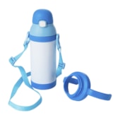 Kit 2 Garrafa Térmica Inox Para Sublimação Com Pegador Azul de 330ml