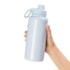 Kit 2 Garrafas Squeezes Para Sublimação Térmica Com Tampa Emborrachada Azul de 900ml