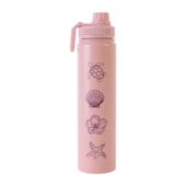 Kit 2 Garrafas Térmica Inox Emborrachada Fresh Para Sublimação Rosa Fosca 750ml