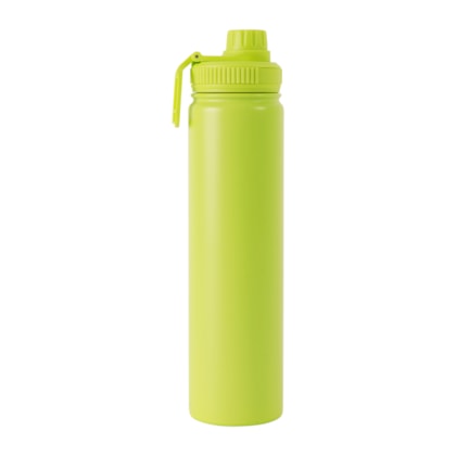 Kit 2 Garrafas Térmica Inox Emborrachada Fresh Para Sublimação Verde Limão Fosca 750ml