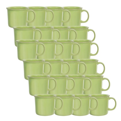 Kit 24 Canecas de Cerâmica Tipo Esmaltada Verde 280ml Para Sublimação