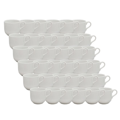 Kit 36 Canecas Tigela de Cerâmica Branca 480ml Sem Resina