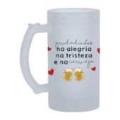 Kit 4 Canecas de Chopp Para Sublimação Com Vidro Jateado 475ml