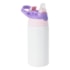 Kit 4 Squeeze Garrafa Aluminio Kids Branca Bico Rosa Lilas 500ml