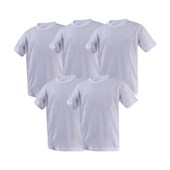 Kit 5 Camisetas Infantil Poliéster Branca Para Sublimação Tam 8