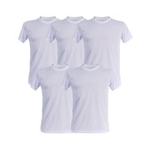 Kit 5 Camisetas Tradicional Poliéster Branca Para Sublimação