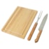 Kit 5 Kit Churrasco Premium Tabua Madeira E Talheres Inox