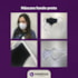 Kit 5 Máscara de Proteção Facial Para Sublimação (exterior Branca/ Interior Preto)