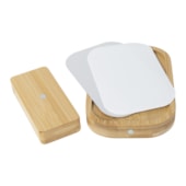 Kit 5 Porta Retrato de Bambu Retangular Magnético Para Sublimação