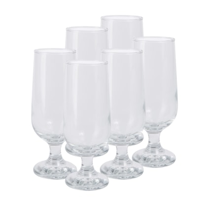 Kit 6 Copo Taça Sem Resina Hannover Vidro Incolor 300ml
