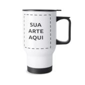 Kit 6 Copo Térmico Para Sublimação de Inox Branco Com Tampa - 475ml