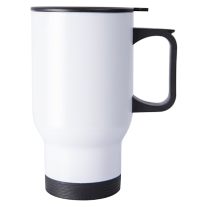 Kit 6 Copo Térmico Para Sublimação de Inox Branco Viagem Com Tampa - 475ml