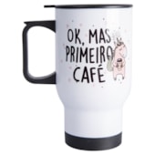 Kit 6 Copo Térmico Para Sublimação de Inox Branco Viagem Com Tampa - 475ml