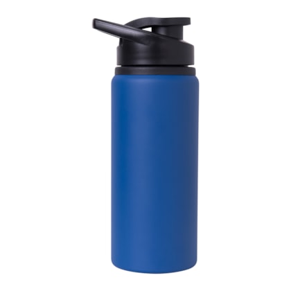 Kit 6 Squeeze Aluminio Azul Fosco 650ml Sem Resina