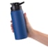 Kit 6 Squeeze Aluminio Azul Fosco 650ml Sem Resina