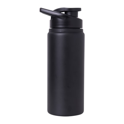 Kit 6 Squeeze Aluminio Preta Fosca 650ml Sem Resina