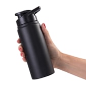 Kit 6 Squeeze Aluminio Preta Fosca 650ml Sem Resina
