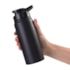 Kit 6 Squeeze Aluminio Preta Fosca 650ml Sem Resina