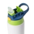 Kit 6 Squeeze Garrafa Alumínio Para Sublimação Kids Branca Tampa Azul / Verde 500ml