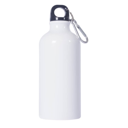 Kit 6 Squeeze Garrafa Mosquetão de Alumínio Branco 500ml - Sem Resina