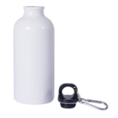Kit 6 Squeeze Garrafa Mosquetao de Aluminio Branco 500ml - Sem Resina
