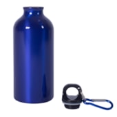 Kit 6 Squeeze Garrafa Mosquetão de Alumínio de 500ml Sem Resina Azul